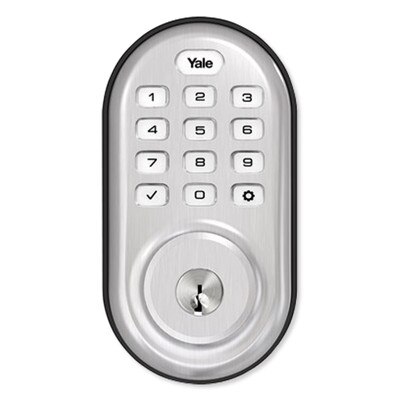 Yale Z-Wave Plus Push Button Deadbolt Assure Lock (Gen5), Satin Nickel